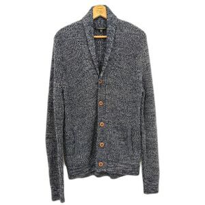 Express Shawl Collar Marled Chunky Knit Cardigan Preppy Grandpa Sweater, Sz Med